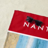 Stilvolles Foto Nautical Seaside Ocean Red Strandtuch (Beispiel)