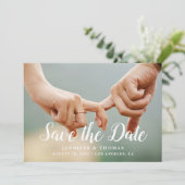Stilvolles Foto Save the Date (Stehend Vorderseite)