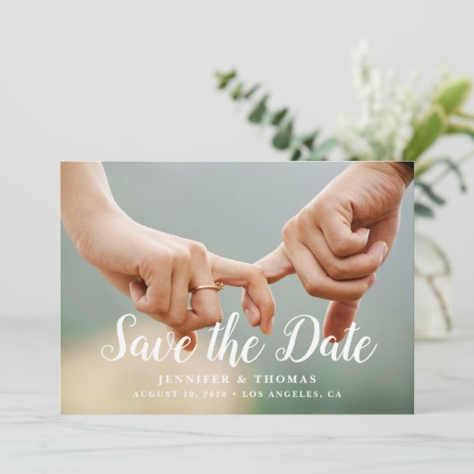 Stilvolles Foto Save the Date (Stehend Vorderseite)