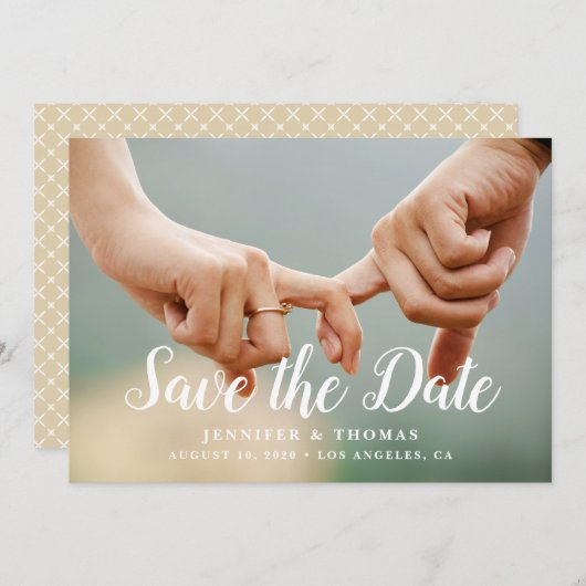 Stilvolles Foto Save the Date (Vorne/Hinten)