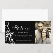 Stilvolles Foto Save the Date Einladung (Vorne/Hinten)
