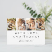 Stilvolles Foto Strip Modernes, einfaches SkriptWe Dankeskarte (Stehend Vorderseite)