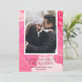 Stilvolles Foto Wedding Pink Save the Date (Stehend Vorderseite)