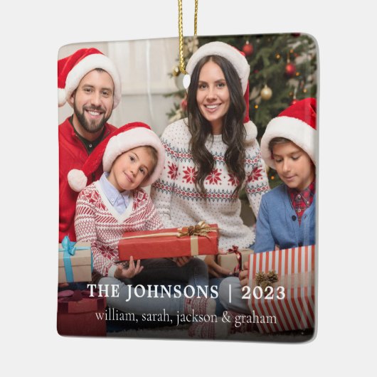 Stilvolles Foto Weihnachten Keramikornament (Links)