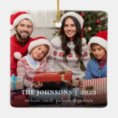 Stilvolles Foto Weihnachten Keramikornament (Rückseite)