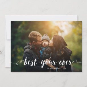 Stilvolles Foto-Weihnachtskarten-Design "Bestes Ja Feiertagskarte
