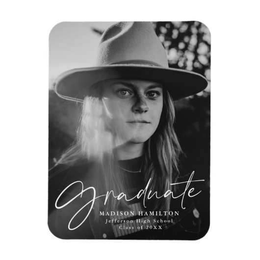 Stilvolles Foto zur Ankündigung von Skript-Abschlu Magnet (Vertikal)