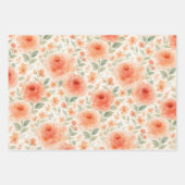 Stilvolles französisches Shabby Chic Blumenmuster Geschenkpapier Set (Vorderseite)