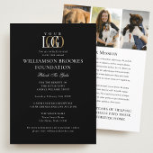 Stilvolles Gala Custom Event Logo Foto Schwarz-wei Einladung