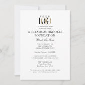 Stilvolles Gala Custom Event Logo Foto Weiß Schwar Einladung (Vorderseite)