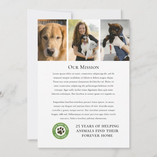 Stilvolles Gala Custom Event Logo Foto Weiß Schwar Einladung (Rückseite)