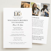 Stilvolles Gala Custom Event Logo Foto Weiß Schwar Einladung