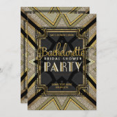 Stilvolles Gatsby Girls Bachelorette Brautparty Einladung (Vorne/Hinten)