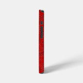 Stilvolles geätztes modernes rotes Paisley-Blumenm iPhone Hülle (Linke Seite)