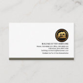 Stilvolles Gebäude Dachdecker Beruflicher Vertrags Visitenkarte (Rückseite)