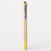 Stilvolles, gelb-rosa Blumenmuster mit Monogramm Case-Mate iPhone Hülle (Hinten/Links)