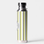 Stilvolles gelb und grau gestreiftes Monogramm Trinkflasche (Links)
