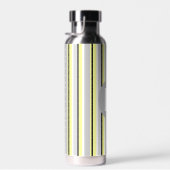 Stilvolles gelb und grau gestreiftes Monogramm Trinkflasche (Rechts)