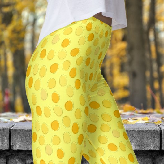 Stilvolles Gelb- und Lazer Lemon Polka Dot Pattern Leggings
