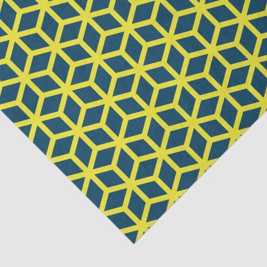 Stilvolles, gelbes geometrisches Muster Seidenpapier (Ausschnitt)