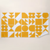 Stilvolles gelbes, modernes geometrisches Muster Strandtuch (Vorderseite)