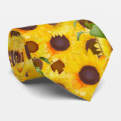 Stilvolles gelbes Watercolor Sonnenblumenmuster Krawatte (Gerollt)