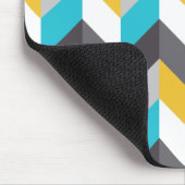 Stilvolles geometrisches blaues gelbes graues mousepad (Ecke)