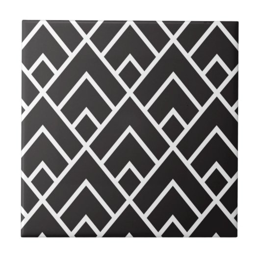 Stilvolles geometrisches Diamantgittermuster Fliese (Vorderseite)