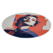 Stilvolles geometrisches Frauenportrait Schneidebrett (Ecke)