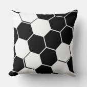 Stilvolles geometrisches Hexagon Weiß & Schwarz Kissen (Vorderseite)