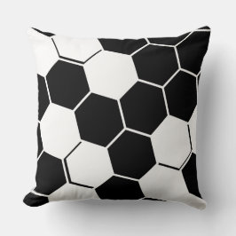 Stilvolles geometrisches Hexagon Weiß & Schwarz Kissen