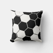 Stilvolles geometrisches Hexagon Weiß & Schwarz Kissen (Vorderseite)