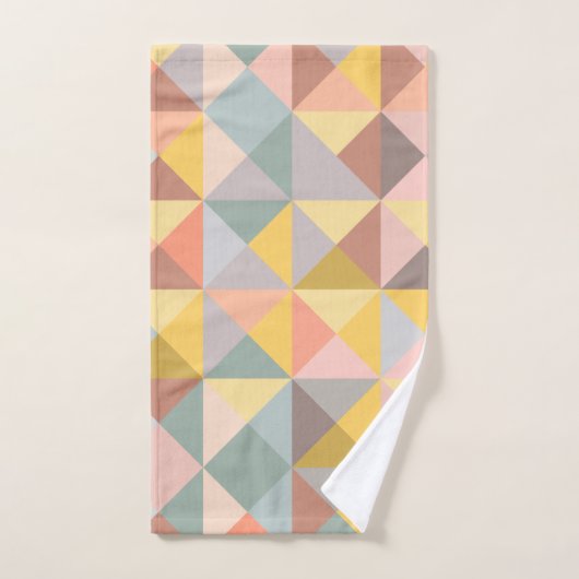 Stilvolles geometrisches Muster im Herbst-Erdton Badhandtuch Set (Handtuch)