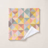 Stilvolles geometrisches Muster im Herbst-Erdton Badhandtuch Set (Waschlappen)