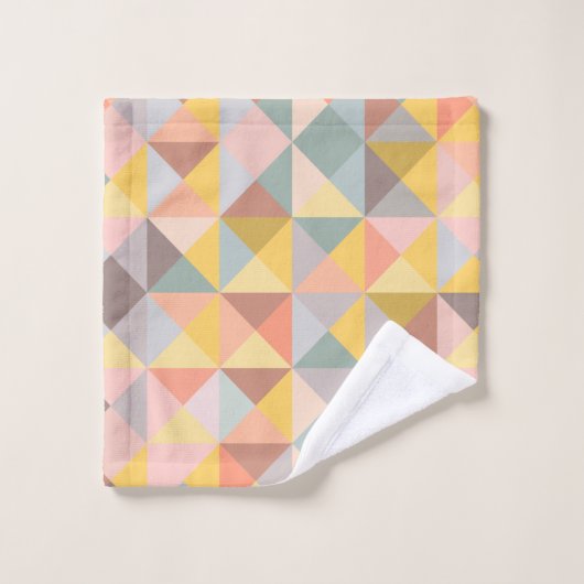 Stilvolles geometrisches Muster im Herbst-Erdton Badhandtuch Set (Waschlappen)