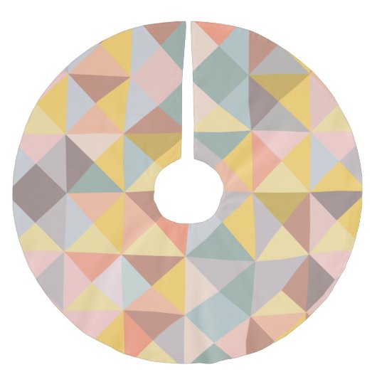 Stilvolles geometrisches Muster im Herbst-Erdton Polyester Weihnachtsbaumdecke (Vorderseite)