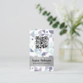 Stilvolles geometrisches Muster | QR-Prüfung Visitenkarte (Stehend Vorderseite)