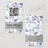 Stilvolles geometrisches Muster | QR-Prüfung Visitenkarte (Vorne/Hinten)