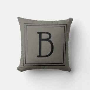 Stilvolles gerahmtes Monogramm Initial Moosgrün &  Kissen