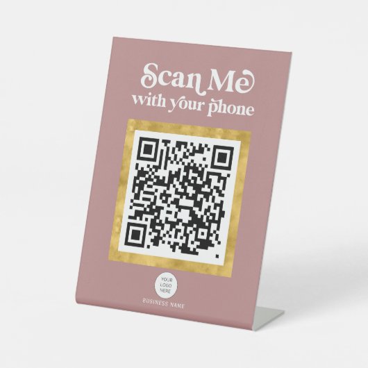 Stilvolles Geschäftszeichen des QR-Codes für moder Sockelschild (Vorderseite)