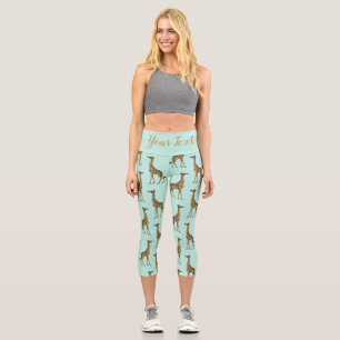 Stilvolles Giraffendesign Capri Leggings