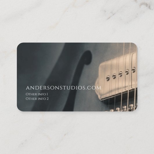 Stilvolles Gitarrenmusikstudio Nashville Musician Visitenkarte (Rückseite)