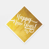 Stilvolles Glam Golden New Year Script Party Serviette (Ecke)
