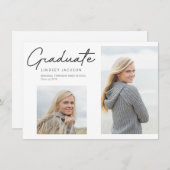 Stilvolles, glattes Pen-Script mit 2-Foto Ankündigung (Vorne/Hinten)