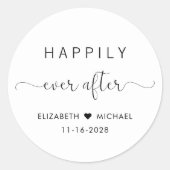 Stilvolles Glück für immer nach Hochzeit Runder Aufkleber (Vorderseite)