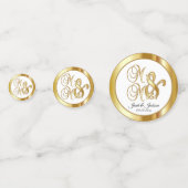 Stilvolles Gold auf weißem Hintergrund Konfetti (Vorderseiten)