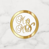 Stilvolles Gold auf weißem Hintergrund Konfetti (Klein Vorderseite)