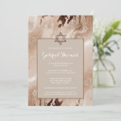 Stilvolles Gold Bar Mitzvah Einladungs-| Einladung (Stehend Vorderseite)