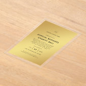 Stilvolles Gold Black Business Logo-Party Acryleinladungen (Ablage )