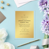 Stilvolles Gold Black Business Logo-Party Acryleinladungen (In Situ (Hochzeit))